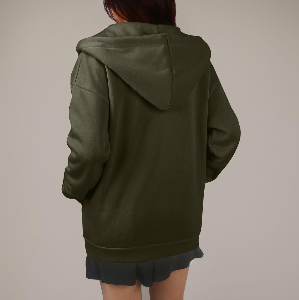 Женская толстовка с капюшоном, однотонная, с длинными рукавами, свободная спортивная куртка с капюшоном