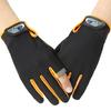 1 Pair Fishing Gloves Anti-Slip Breathable Two Finger Cut Rough Palm Great Friction Hands Protection Contrast Color Touch