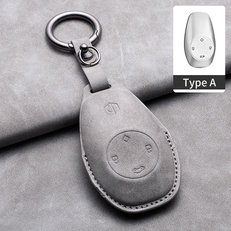 Leather Car Key Case Cover for Leapmotor T03 S01 C11 for 2025 Leapmotor C01 T03 S01 C11 Leap Motor Holder Key Fob Keychain