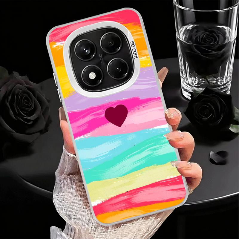 Rainbow Gradient Love Desgin Soft Phone Case for Xiaomi Redmi Note 13 14 15 Pro Plus 12S 12 11S 11 11T 10S 10 Shockproof Cover B