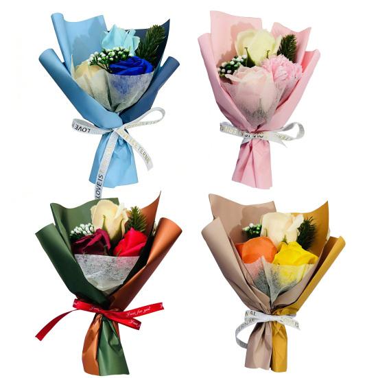 Букет из стабилизированных цветов для женщин, букет из искусственных вечных роз для Дня святого Валентина, Дня матери, Рождества, подарки на день рождения