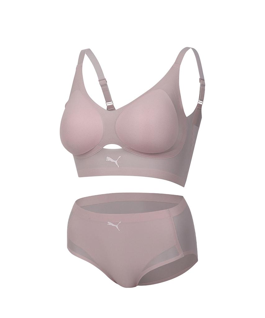 PUMA BODYWEAR Бюстгальтер и трусики с ветрозащитной сеткой, нейлоновая проклейка, предварительно вырезанные
