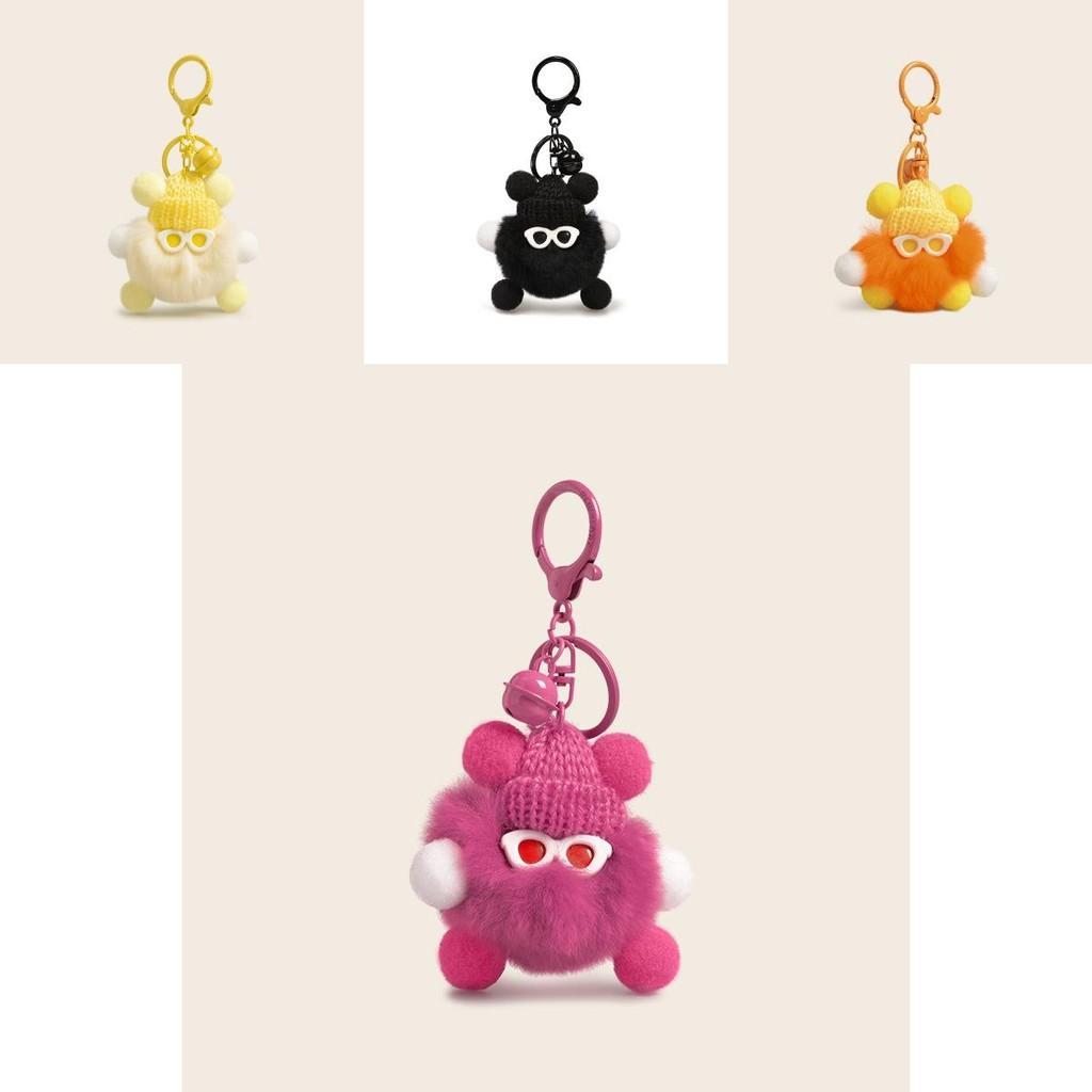 Очаровательный плюшевый брелок-подвеска из кроличьего меха в нескольких красочных мультяшных стилях