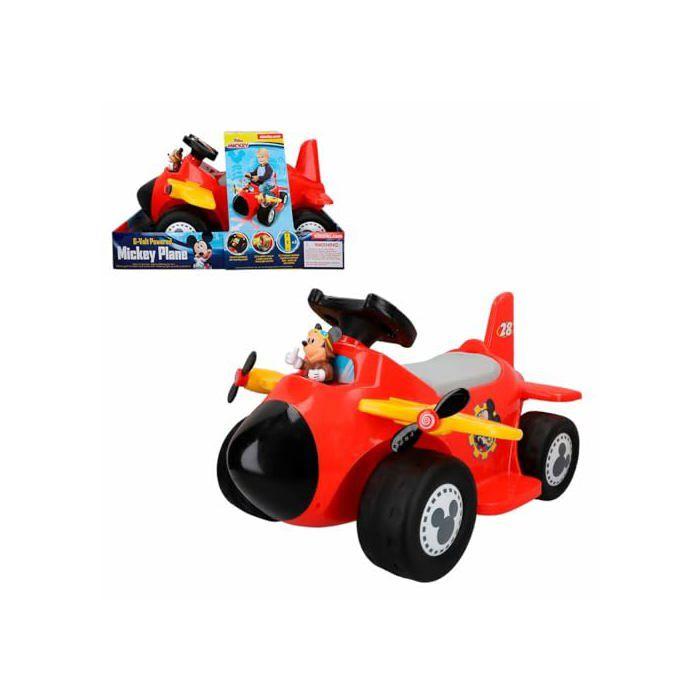 Avion interactif pour enfants - Disney - Mickey Mouse - Rouge - Batterie rechargeable 6 V