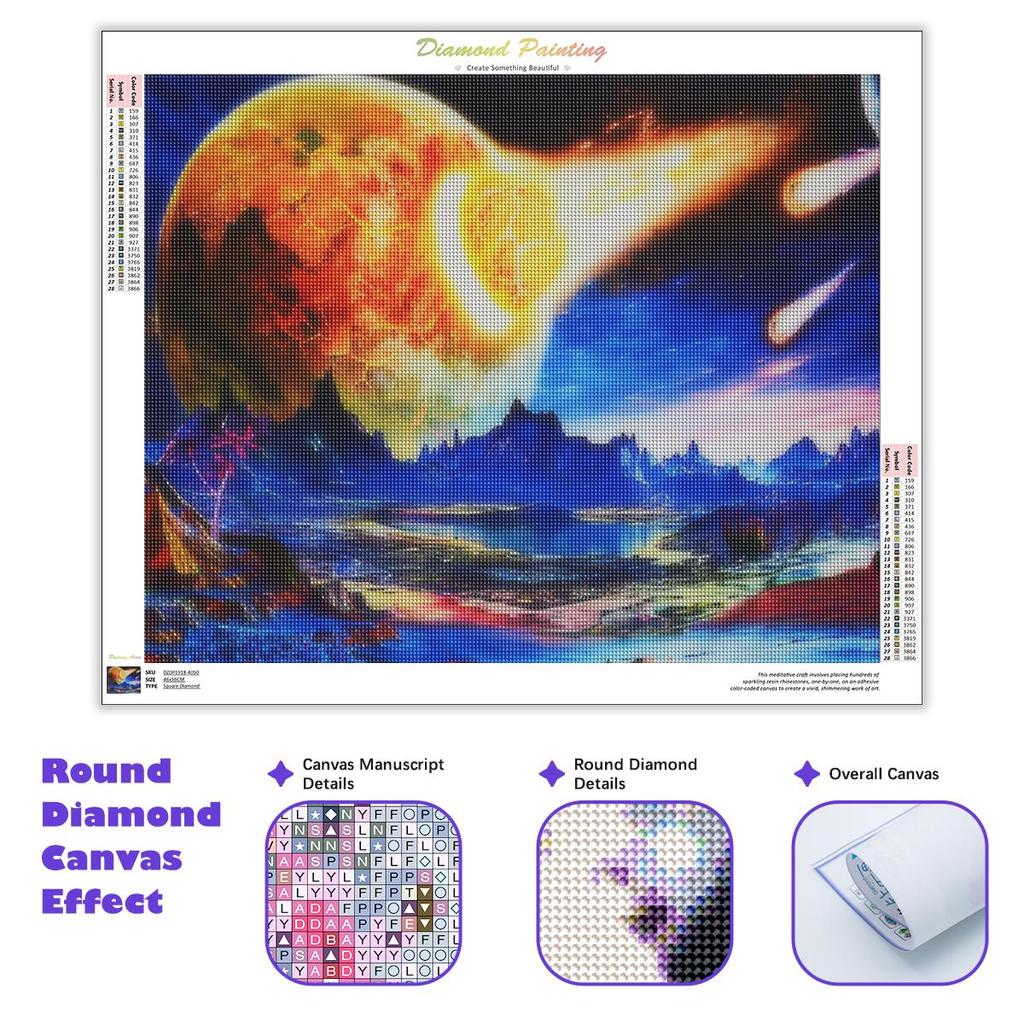 5D Diamond Painting Meteorite Cross Stitch Embroidery Mosaic Landscape Picture Of Rhinestones Wall Decor 30x40cm/12x16inch