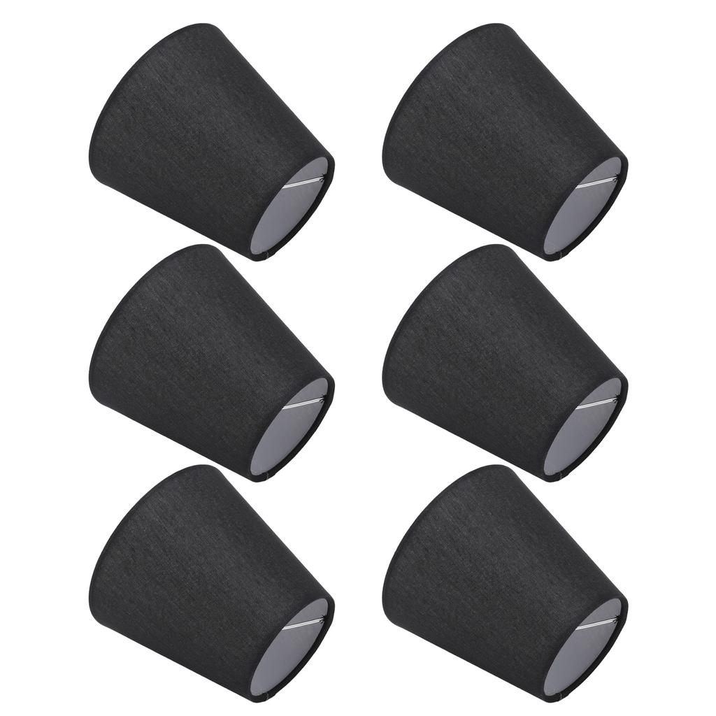 6Pcs Lampshade Lamp Shade Modern Simple Style Home Decoration Black for Small E14 Bulb