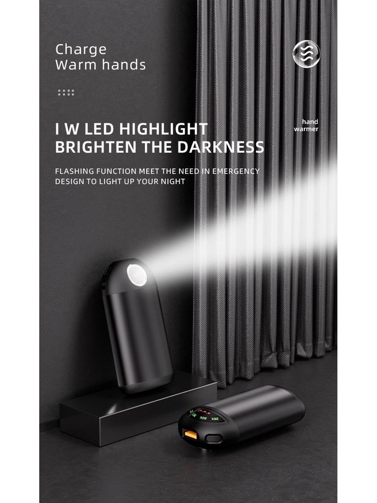 USB Hand Warmer & Mini Flashlight: Portable, Self-Heating Device