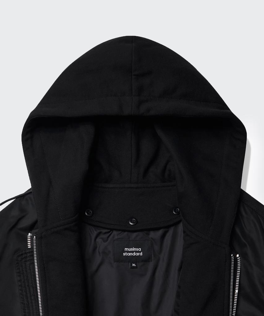 Musinsa Standard Oversized Detachable Hooded Ma-1 Bomber Jacket [Black]