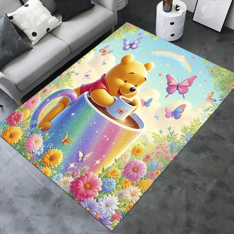 1pcWinnie the Pooh Mug with Butterfly Design - Perfect for Office Carpet, Under Chair Rug, Gift Idea, Home Decor