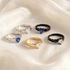 Exquisite Love Heart CZ Cubic Zircon Stainless Steel Ring for Women, Romantic Fashion Finger Jewelry Wedding Party Daily Wear