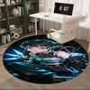 1pc Anime Tattoo Design Round Carpet  Office Chair Mat, NonSlip Rug for Home Decor, Living Room