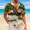 Hawaiian Shirt For Men Casual Fashion Summer Short Sleeve Buttons Printed T Shirt Top