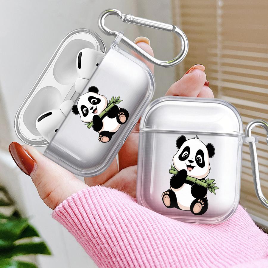 Чехол для Airpods Pro3 1 Pro2 Pro 2 3 4 Прозрачный Чехол для Наушников Милый Мультяшный Панда