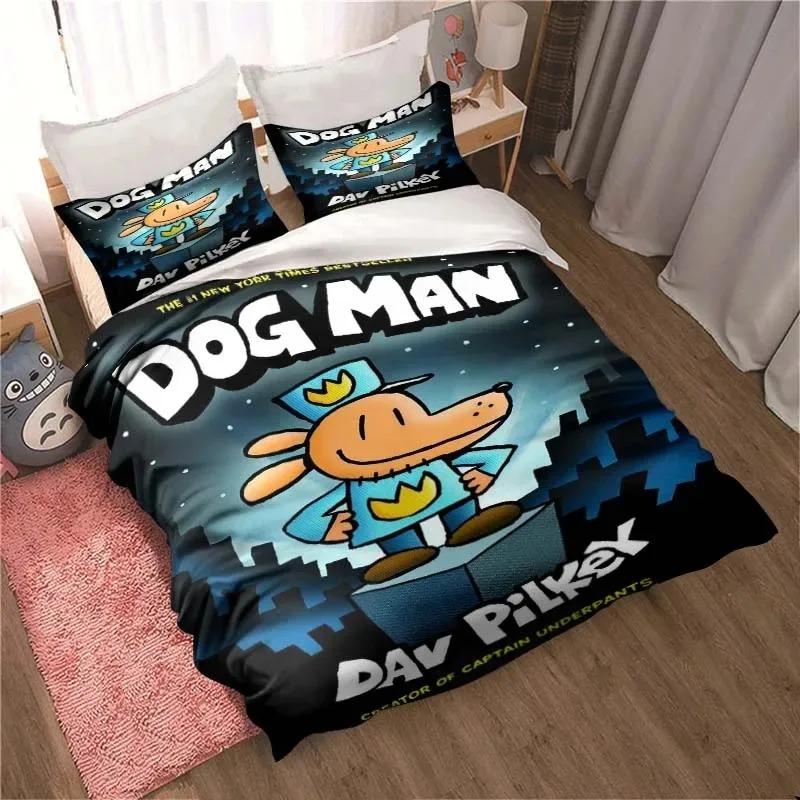 DOG MAN Милый Мультяшный Комплект Постельного Белья Пододеяльник Односпальный Двуспальный King Size Аниме Простыня для Спальни Мальчиков и Взрослых