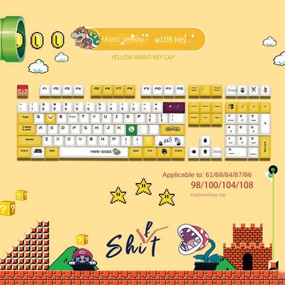 Детский игровой колпачок PBT, термическая сублимация, 61/68/84/87/89/96/98/100/104/108 клавиш