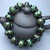 Тибетский буддизм Зеленый Агат Нефрит Халцедон Три Глаза Счеты Бусина Счастливый Браслет
