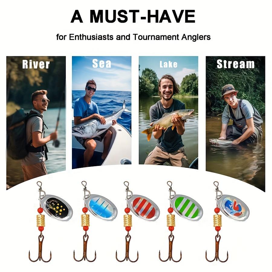 10pcs/Set Hard Bait Metal Spinner Baits Kit Fishing Lures Spinnerbait for Bass Trout Salmon with Tackle Boxes Lure