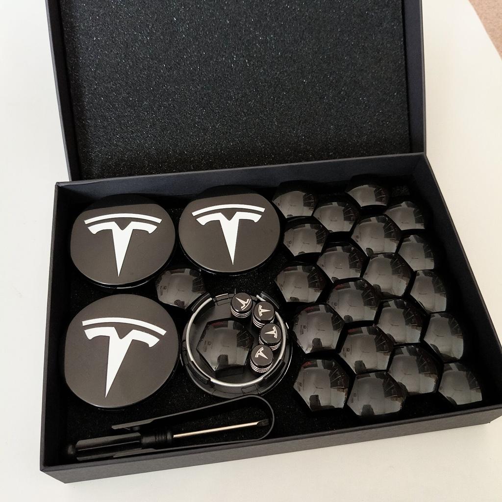 AABLV1 30PCS 26PCS 4PCS for  Tesla Model 3 Y  S/X Model Y Juniper Car Wheel Center Hub Decorative Caps Badge Lug Nut Protective Cover