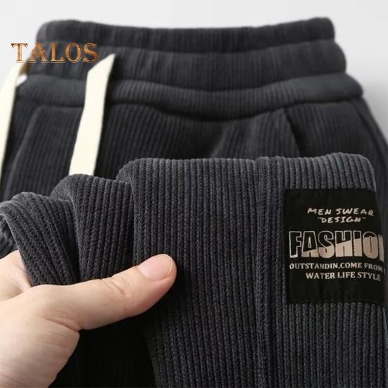 Winter Fall Men Sport Pants Loose Drawstring Elastic Waist Thick Plush Pockets Plus Size Ankle-banded Solid Color Exercise Trousers Daily Wear
