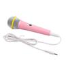 Kids Wired Microphone 3.5mm Plug Low Distortion Portable Music Toy Children Singing Mic for Karaoke Family Party Pink