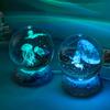 New Crystal Ball Night Light Ornament  Luminous Resin Base  Glass Handicraft Ornament 3D Engraved Birthday Gift Home Decoration