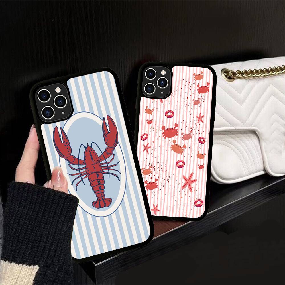 Милые Морские Обитатели, Крабы, Лобстеры Для IPhone 11 12 13 14 15 16 17 Pro Max Plus TPU+PC Ударопрочные Задние Чехлы для Телефона