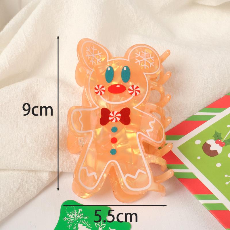 Shining Girl Christmas Hair Clips: Gingerbread Man, Christmas Tree, & Candy Cane Claw Clips.