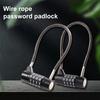 4-Digit Combination Lock Wire Rope Safety Coded Lock Zinc Alloy Multi-purpose Dormitory Gym Locker Cabinet Luggage Anti-theft Password Padlock