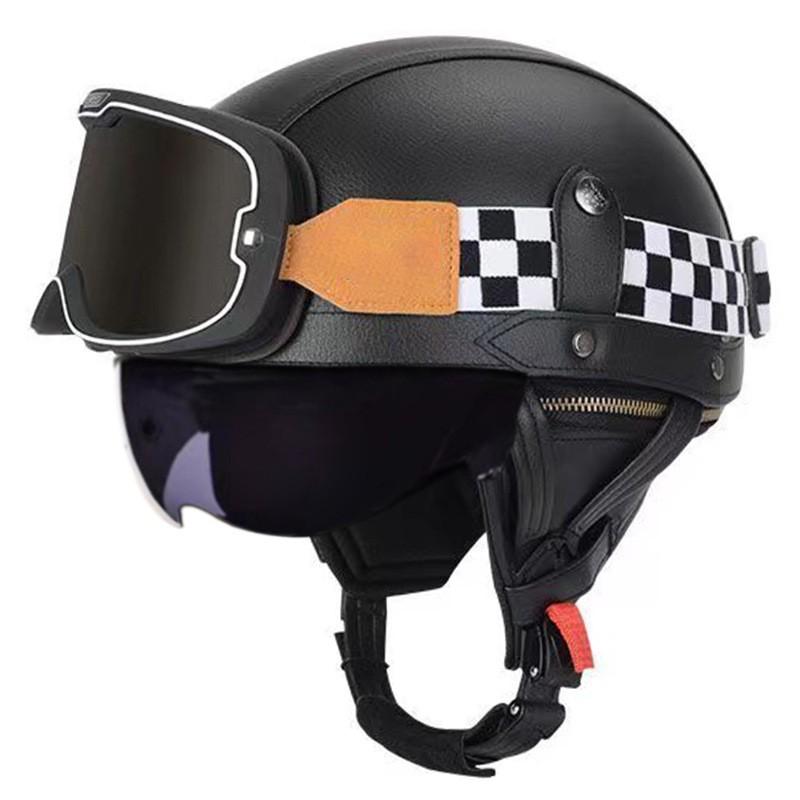 Vintage-Style Open Face Motorcycle Helmet Adults Unisex ABS Half With 3C Certification