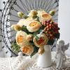 DIY Silk Rose Peony Flowers 5 Heads Fake Flower Simulation Flowers  Home Wedding Decoration
