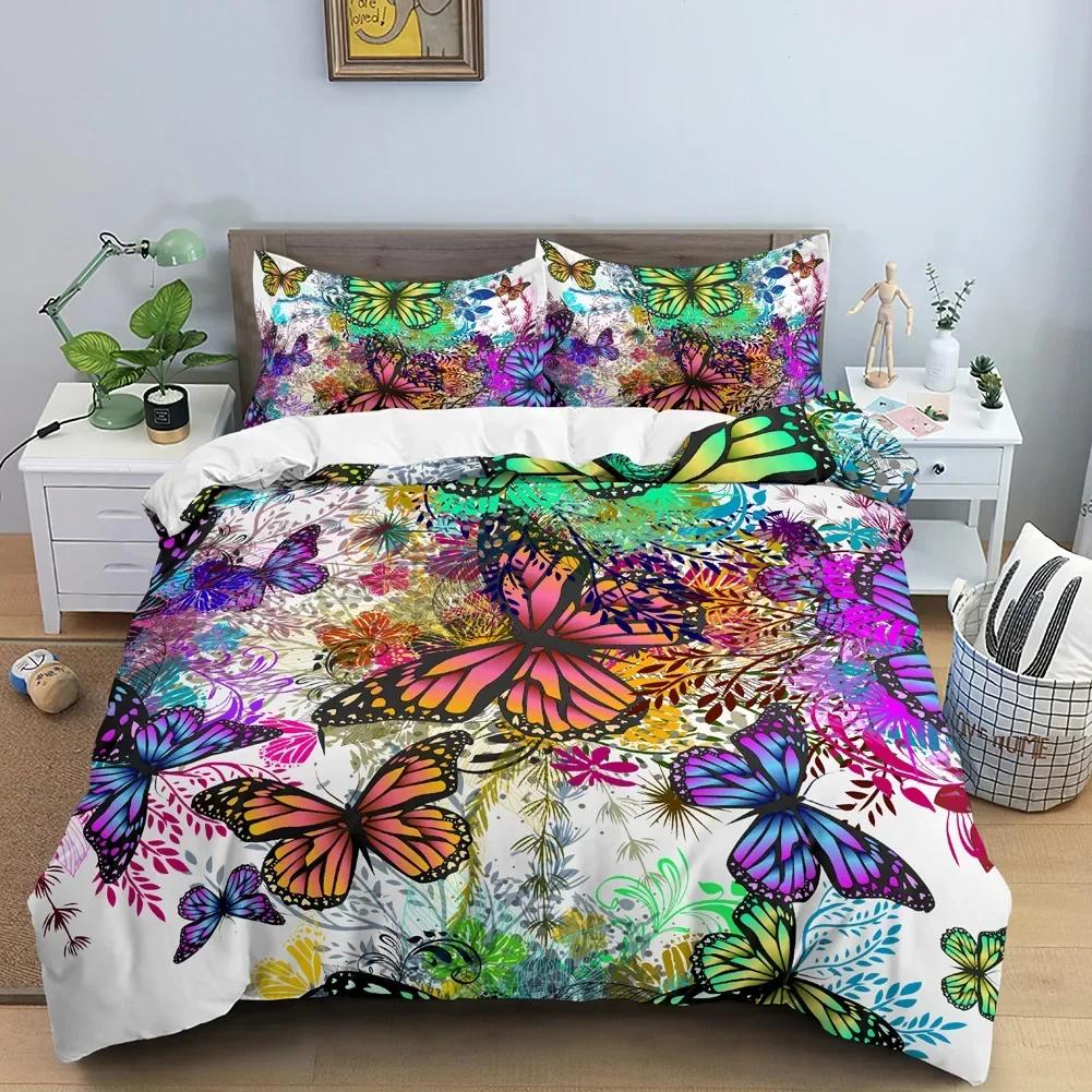 Новый 3D Принт Галактика Бабочка Удобное Пододеяльник Наволочка Комплект Постельного Белья Детская Спальня Декор Домашний Текстиль