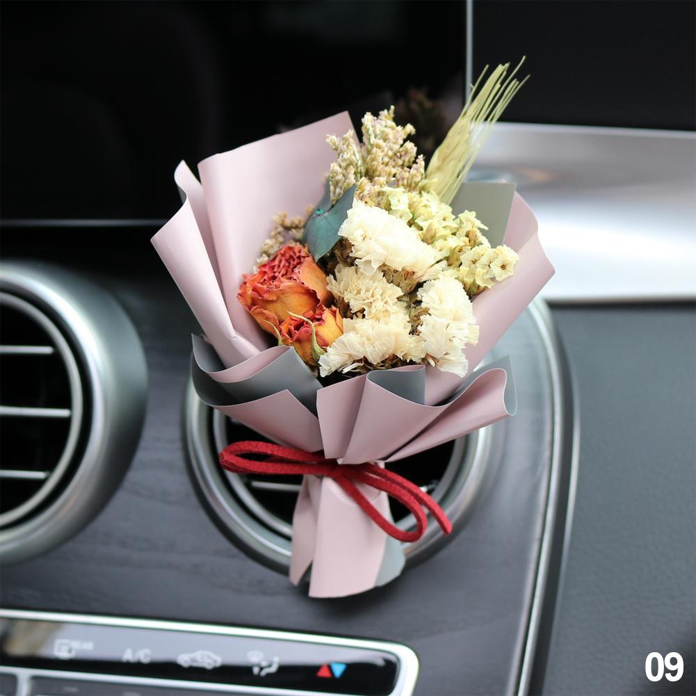 Car Air Outlet Perfume Decoration Immortal Dried Bouquet Small Fresh Air Conditioning Mouth Gypsophila Paniculata Fragrance Clip