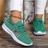 Fashion Lightweight Breathable Running Shoes for Women Non Slip Knitted Green Sneakers Woman Soft Sole Slip On Casual Flats Plus Size 43