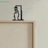 Funny 2D Flat Black Shower Figure Wall Decor Minimalist Line Metal Bathroom Door Sign