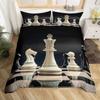 Шахматный пододеяльник в клетку «баффало» Шахматный постельный комплект Спортивные игры Покрывало Шахматная наволочка для одеяла с 2 наволочками