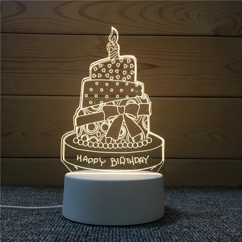 3D Визуальный Ночник Акриловая Настольная Лампа Для Спальни Домашний Декор Подарок на Выпускной