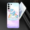 Милый чехол для телефона Rainbow Unicorn для Samsung Galaxy S20 S21 FE S22 Ultra S10 Lite S10E S9 S8 Plus S7 Edge из мягкого ТПУ черного цвета