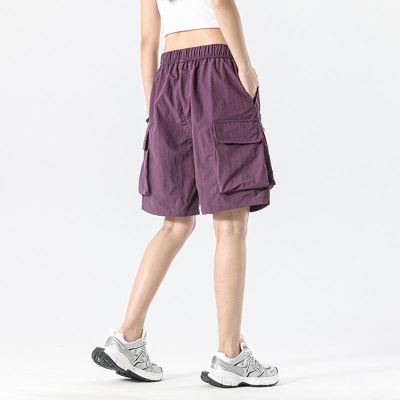 Men's Trendy Summer Loose Straight Cargo Shorts - Nylon Ice Silk, Mid-Length, Casual Fit
