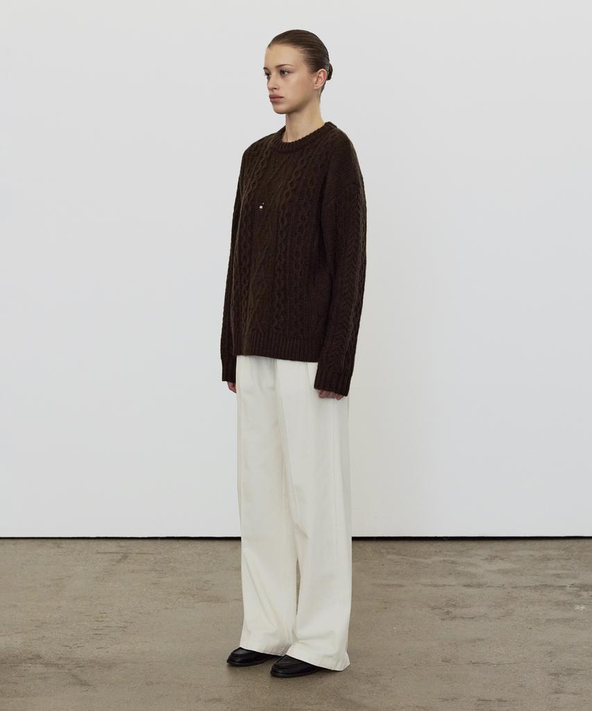 Eliotti Aran Wool Sweater_2Color