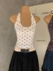 Polka Dot Color Block Halterneck Cami Top - Spring/Summer Women's Fashion