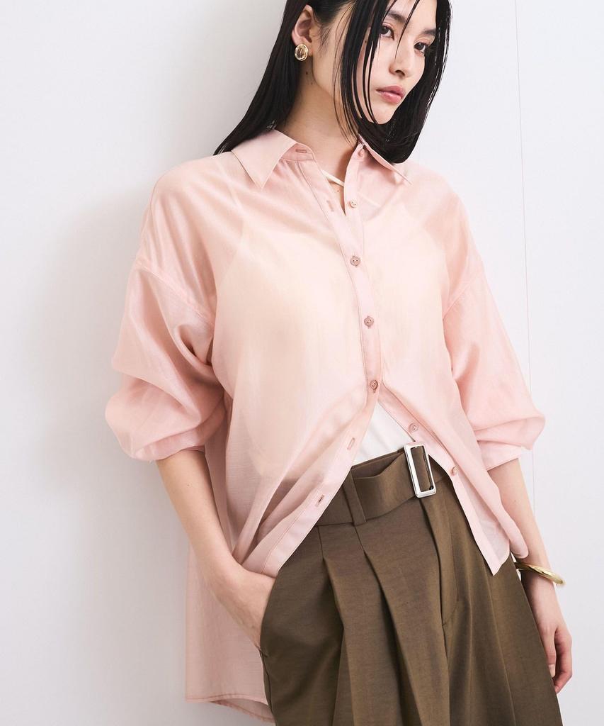 Bis Washable Assorted Sheer Shirt Embroidery Solid Pink (Floral & Colors) Women's (63)