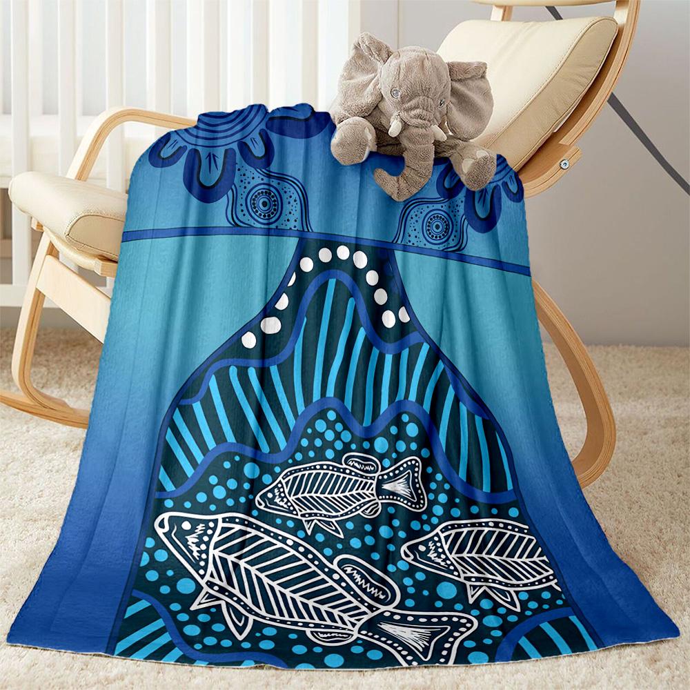 Australian Aboriginal Style 95 Blanket Comfortable Great for Bed Chair Seaside Four Seasons Universal Playful Design