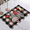 Valentine's Day Heart Table Mat Cartoon Gnome Rose Romantic Placemat for Romantic Date Love Party Valentine's Dinner Home Decor