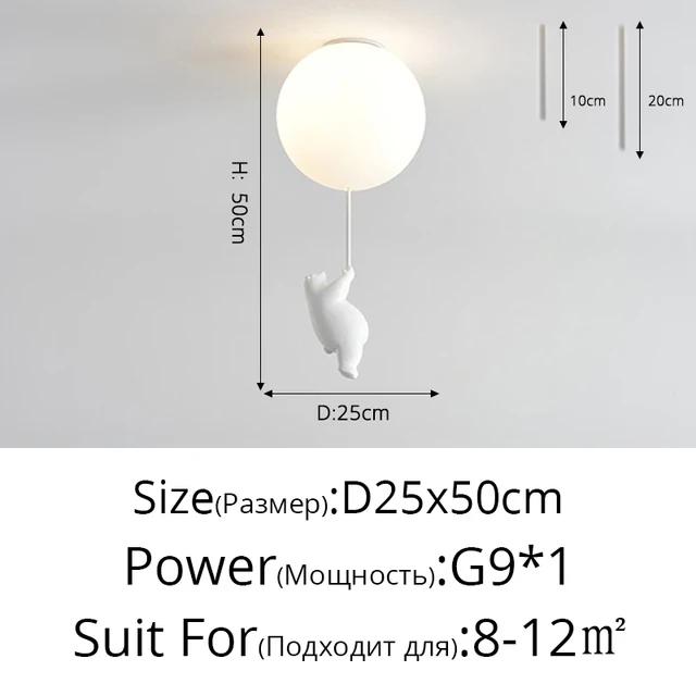 Мультяшный медведь Детские светодиодные люстры Воздушные шары Светильники для детей Спальня Гостиная Столовая Подвесные светильники Дизайнерские лампы