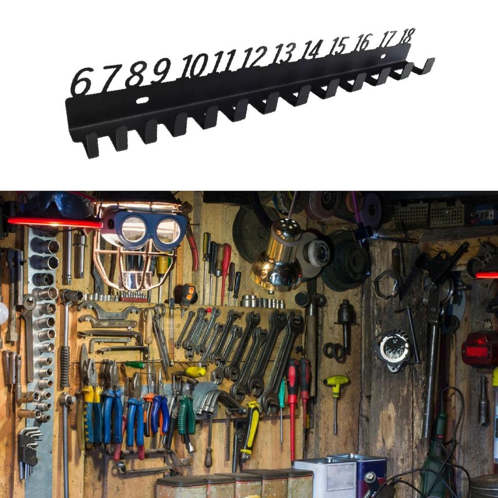 Настенная стойка для хранения инструментов для гаечных ключей с пронумерованными крючками