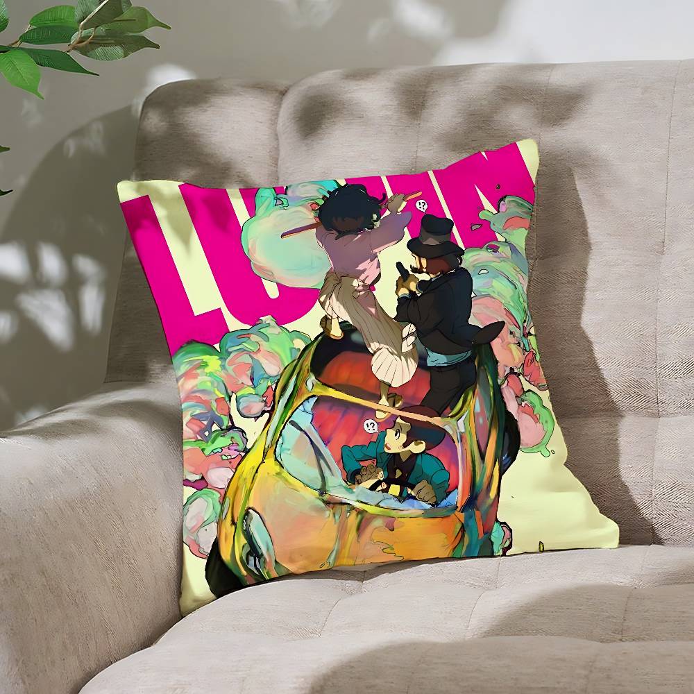 Anime L-Lupin The T-Third Pillow Case Cushion Cover Soft Cute Throw Pillow Case For Car Sofa Pillowcase Polyester With Zipper