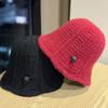 Вязаная рыбацкая шапка в корейском стиле для женщин на осень и зиму, простая панама, утолщенная теплая шерстяная шапка, маленькая шляпа-ведро, подчеркивающая лицо