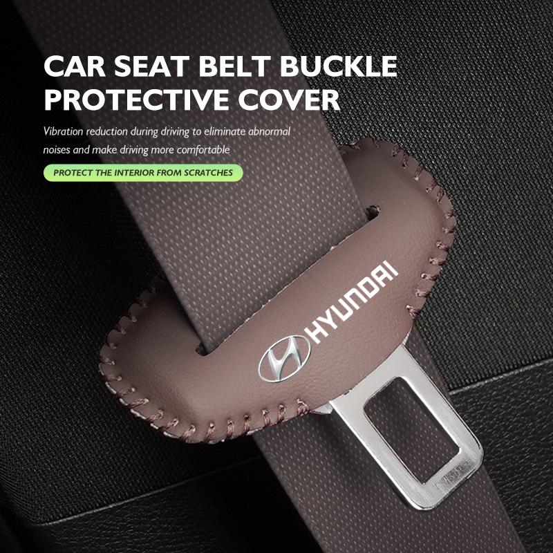 Car Seat Belt Buckle Leather Anti-Scratch Protector Cover For Hyundai Azera GDI i10 i20 i30 i40 ix20 ix35 Sonata Santafe PP17