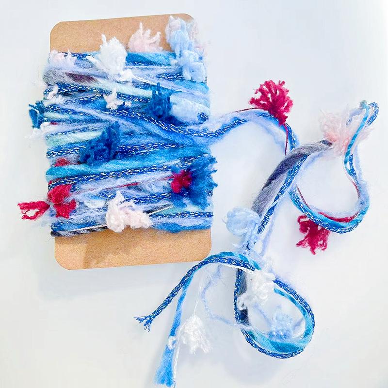 2 М Раскрашенные вручную резинки для волос из пряжи Полиэстеровая пряжа Сделай сам Рождественские поделки Бохо-шик Рождественские наборы для рукоделия