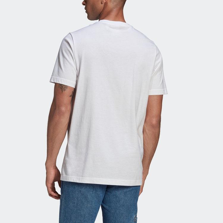 Adidas Оригиналы, повседневная дышащая спортивная футболка с трилистником, круглым вырезом и коротким рукавом, мужские топы, белые GN3405